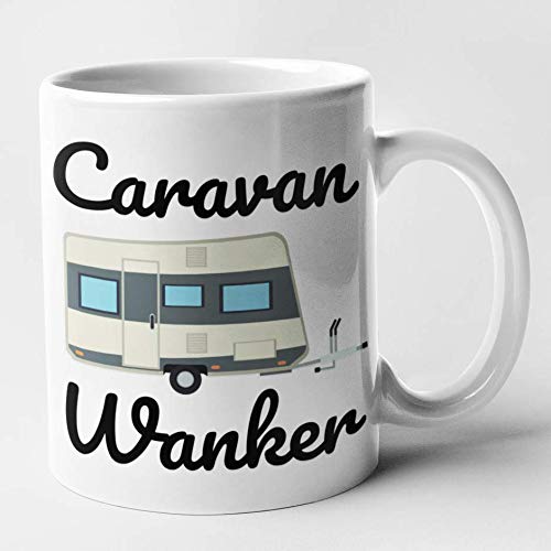Funny Rude Caravan Mug - Caravan Wanker (White)