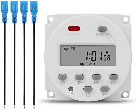 SINOTIMER CN101S-1 1 Second Interval AC 120V LCD Digital Timer Time Switch Relay For DIY Automatic Chicken Coop Door,Fish Feeder