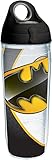 Tervis Warner Brothers Batman Wrap Water Bottle with black Wb Lid, 24oz, Clear