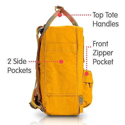 fjallraven mini backpack yellow Fjllrven Kanken - Durable Vinylon Fabric, Water-Resistant, Classic Design - School, Travel, Warm Made from durable Vinylon F fabric that resists dirt and moisture Yellow Kanken Mini Backpack