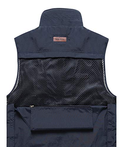 Hixiaohe Men's Lightweight Outdoor Work Fishing Photo Travel Hiking Vest Gilet (04 Navy, S)