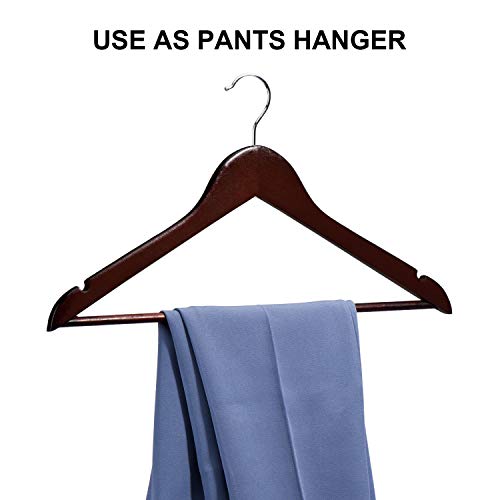image for HOUSE DAY Premium Wood Suit Hangers 20 Pack Wooden Suit Hangers Wooden