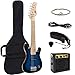 Best Choice Products 30in Kids 6-String Electric Guitar Beginner Starter Kit w/ 5W Amplifier, Strap, Case, Strings, Picks - Blue