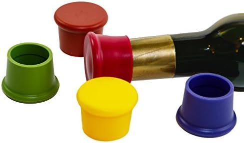 Koolnfun 5 Wine Stoppers - Perfect Wine Gift Accessory, Set of 5 Funny Silicone Wine Reusable Caps Stoppers for Wine and Beer Bottles - VinoLuvr Wine Stoppers