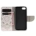 Urvoix for iPhone 7 / iPhone 8 Case, Card Holder Stand Leather Wallet Case - White Flower Flip Cover for 4.7