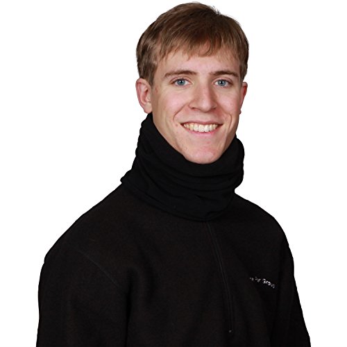 Turtle Fur Micro Fur Stretch Turtle Tube Long Neckwarmer, Black