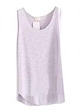 Shawhuaa Womens Basic Loose Fit Sleeveless Tank Top T-shirt Light Purple