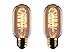 Vintage Edison Bulb - 25 Watt - T45 - Squirrel Cage Filament - Dimmable - 2 Pack - 65 Lumen