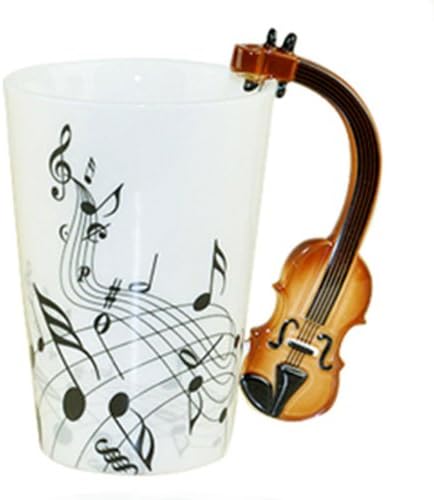 Choholete Porcelain Violin Music Black Note Coffee Cup 4#