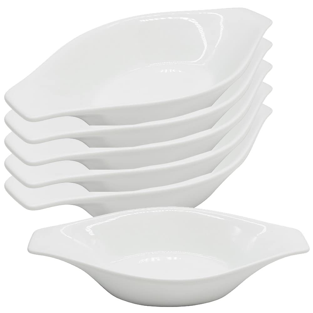Photo 1 of Chefcaptain Set Of 6 Porcelain Oval Casserole Dishes For Oven, 16 Oz Au Gratin Baking Dishes With Handles, Lead & Cadmium Free, Microwave Dishwasher Safe