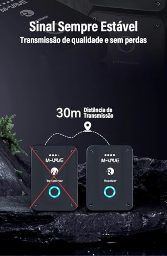 M-VAVE VEDO Receptor WP-9 para Monitor de Ouvido Sem Fio 2.4G Recarregável, Função Mudo, Suporte a Volume, Estéreo/Mono, Apenas 1 Unidade do Receptor (Não Inclui Transmissor), Latência Ultrabaixa