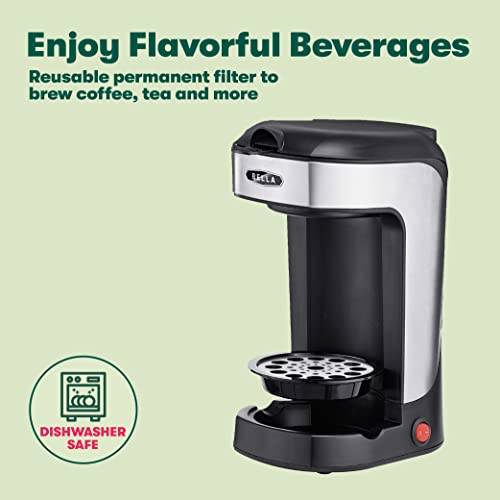 BELLA One Scoop One Cup Coffee Maker, Single Serve Brewer with