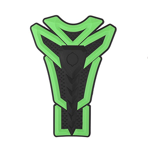 Areyourshop Motorcycle 3D Rubber Gas Tank Pad Fish Bone Protector Sticker For Suzuki Green