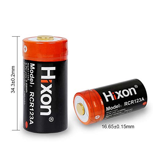 RCR123A Rechargeable Batteries(8 PCS) and Charger, Hixon 3.7V 700mAh RCR123A Li-ion Batteries for Arlo HD Security Cameras(VMC3030/VMK3200/VMS3330/3430/3530), UN CE Certified