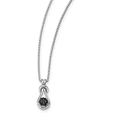 1/5 Cttw Black Diamond Love Knot Necklace in Sterling Silver