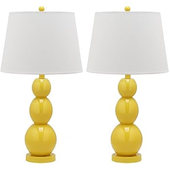 Safavieh Jayne Three Sphere Glass Lamp, Set of 2, Yellow