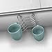 Spectrum Diversified Under The Shelf Mug Holder, Optional Under Cabinet Mounting, Slides Over Kitchen Cabinet Shelves, Holds Up to 8 Coffee Mugs & Tea Cups, Chrome