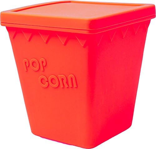 Torinocompany Microwave Silicone Popcorn Maker BPA Free squared Bowl with Lid, 1.5-Quart Popper (Red)