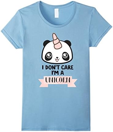Womens I Don't Care I'm a Unicorn T-shirt Medium Baby Blue