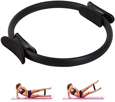 Hotsaleglobal Pilates Ring - Pilates Magic Circle Power Resistance Exercise Circle Full Body Toning Fitness Circle, 6 Colors Available (Black)
