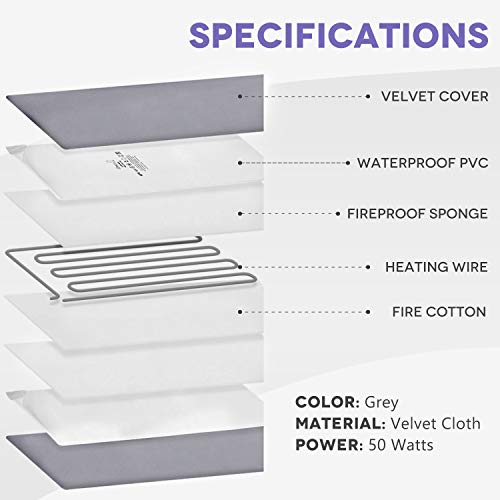 Pet Heating Pad for Cats Dogs,17.7''x27.6'' Soft Electric Blanket Auto Temperature Control Waterproof Indoor,Animal Bed Warmer House Heater Heated Floor Mat,Whelping Supply for Pregnant New Born Pet - Thumbnail 6