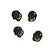 Funnytoday365 4 Pcs/Set Skull Head Expression Car Tire Tyre Dust Stem Air Valve Caps (Black)