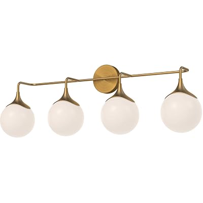 Alora Mood VL505136AGOP Nouveau Vanity, Aged Gold/Opal Matte Glass
