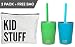 Simple Goods 2 Pack Kids Stainless Steel Sippy Cup Tumbler with Straw, Lid & Bag (Tiny, 8 oz, Green/Turq 2 Pack) primary