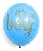 Baby Shower Party Decorations Decoration Decor Assembled Banner (IT'S A BOY) & 9PC Balloons w/Ribbon [Gold, Baby Blue, White] Kit Set Supplies Bundle | Hang on Wall Door Chair | It Is A Boy