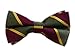 100% Woven Silk Olive and Burgundy Striped Self-Tie Bow Tie