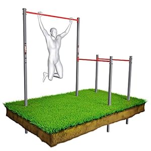 K-Sport: Stationaire outdoor optrekstang + dipstation, weerbestendig krachtstation met pull-up bar & dipstang…