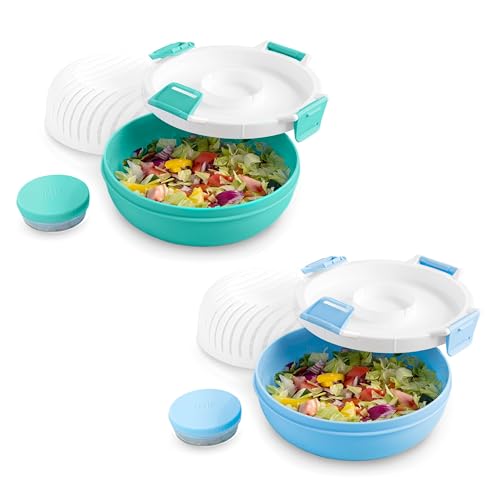 Tasty 2-Pack Salad Boss To-Go Bowls, All-in-One Salad Maker with Multi-Use Cola…