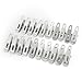 Metal Clothespins Hanging Clothes Flat Clips Pins 20 Pcs Silver Tone
