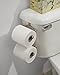 mDesign Toilet Paper Roll Holder for Bathroom Storage, Over the Tank - Satin