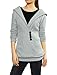Allegra K Lady Shawl Collar Pullover Button Decor Tunic Knit Shirt l Light Grey