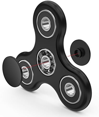InfiSpin Z1 Fidget Spinner, ABS Tri Hand Spinner [Easy Flick &amp; Spin] Prime EDC Focus + Stress Relief Toy | High Speed Bearings for 3+ Minutes of Spinning | Smooth, Quiet &amp; Fast [Black]