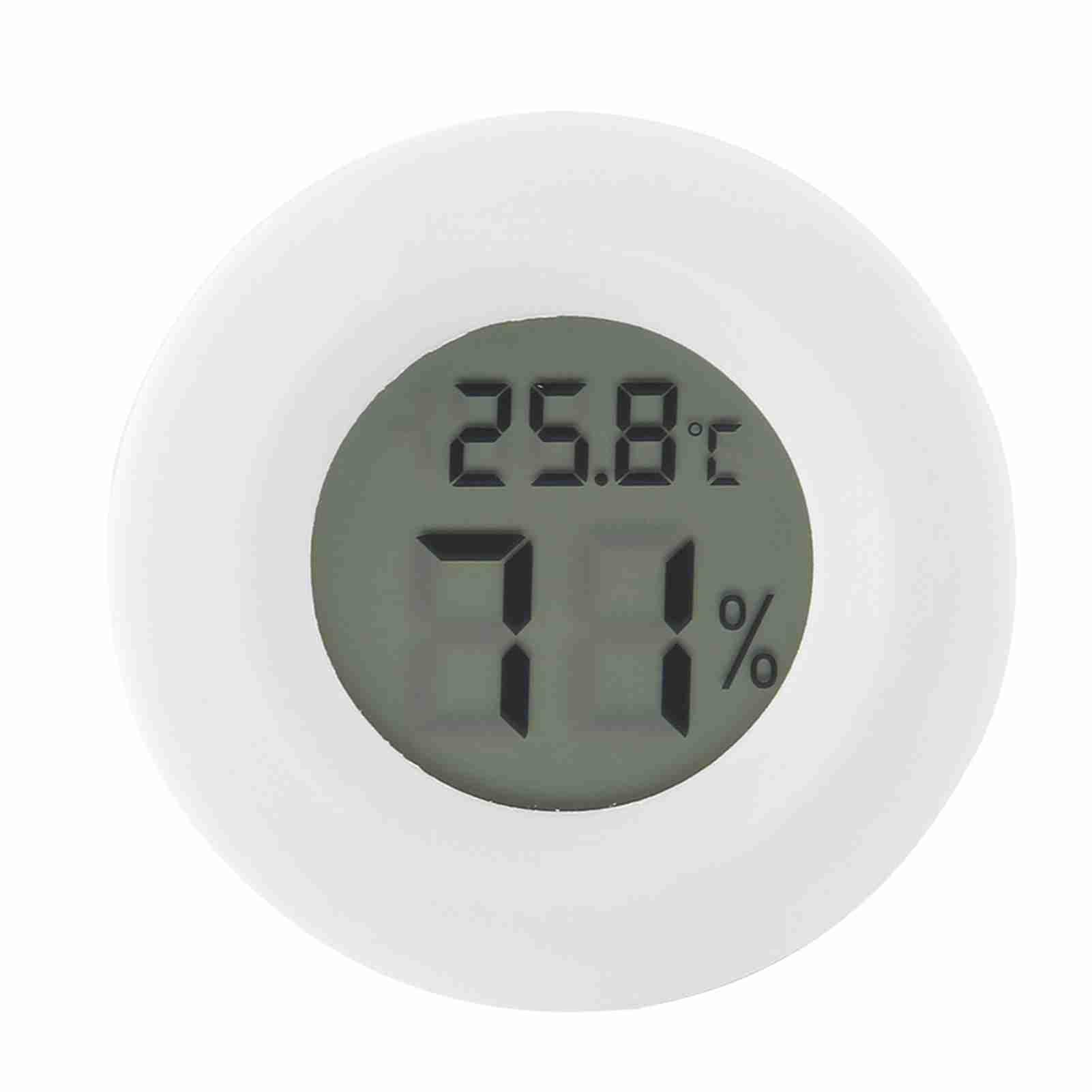 Mini Digital Hygrometer Thermometer Indoor Humidity Temperature Monitor with Large LCD Display and Backlight for Reptile Vivariums and Greenhouses White
