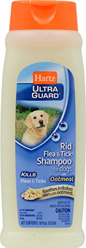 Hartz UltraGuard Rid Flea & Tick Oatmeal Dog Shampoo, 18 oz Bottle
