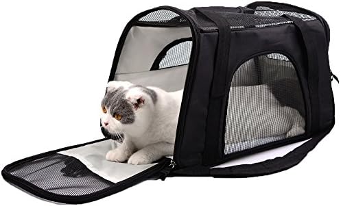 Lepet Dog Carrier Airline Approved Soft-Sided Pet Carrier Perfect for Small Dogs and Cats with Fleece Bedding and Safety Lock, Up to 15lbs, Bonus Travel Bowl