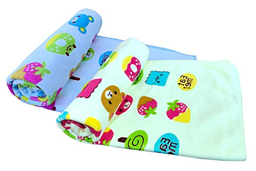 Shree Sagar Super Soft Towel/Bath Towel/Wraps / 100% Cotton Washcloth in 500GSM for New Born Baby/Infants/Toddlers (Muffin_Small_Blue & Lemon, Pack of 2) – [Towel-B-25]
