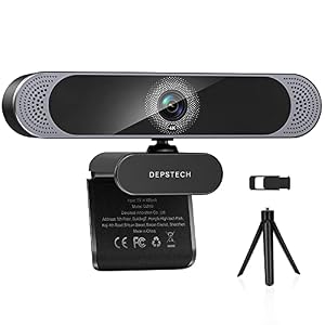 Webcam with Microphone, DEPSTECH 4K Webcam Sony Sensor Autofocus Web Camera with Privacy Cover and Tripod, 8MP USB…