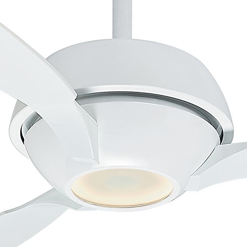 Casablanca 60 Inch Contemporary Ceiling Fan in Snow White with LED Light Kit and Clear Frosted Glass, 3 Blade (Certified Refurbished)