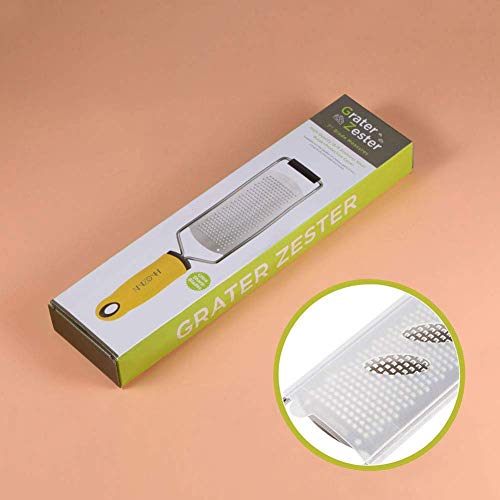 Multipurpose Zester Grater & Brush - Parmesan Cheese, Citrus, Lemon, Lime, Chocolate, Fruits, Soft Grip Handle, Stainless Steel Fine Blades with Protector, Hand-held Kitchen Tool, Dishwasher Safe - Thumbnail 6