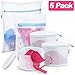 Plusmart 5Pack Mesh Laundry Bags for delicates, Bra Lingerie Wash Bags for Washing Machines, Sock, Bra, Underwear, Garment (1 Large, 1 Small, 3 Bra Laundry Bags A to C Cup)
