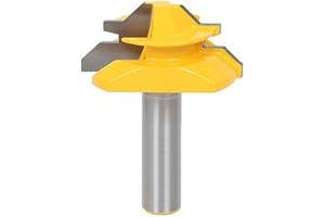 Tungsten Carbide 45 Degree Lock Miter Router Bit, 1/2 Inch Shank, Stock Joint, Tenon Slotting, Woodworking Tool, 1 Pcs(3/4 in