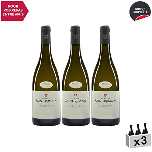 Vin de Savoie Chardonnay"Sous la Chapelle" Blanc 2017 - Domaine Saint-Romain - Vin AOC Blanc de Savoie - Bugey - Cépage Chardonnay - Lot de 3x75cl