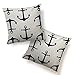 XXXFLOWER Anchor Pillow Cover Cushion Case 2 Pack Home Decorative Print Anchor Navy White Nautical Throw Pillowcases 18