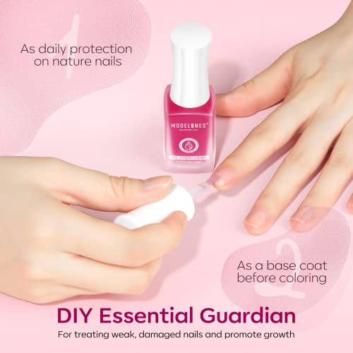 Modelones Nail Strengthener for Thin Nails and Growth, Treatment Repair Damaged Nails, Hardener