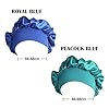 Cyleibe-2pcs-Satin-Bonnet-Cap-Hair-Bonnet-for-Women-Sleeping-Satin-Night-Sleep-Caps-Women-Girls-Knitted-Elastic-Wide-Band-Shower-Cap-for-Home-Use-Hair-Salon-Hair-Loss-Royal-Blue-Teal Cyleibe 2pcs Satin Bonnet Cap, Hair Bonnet for Women Sleeping, Satin Night Sleep Caps, Women Girls Knitted Elastic Wide…