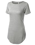 URBANCLEO Womens Hip Hop Hipster Fashion Mini Dress Jersey Long Tshirt HGRAY XL